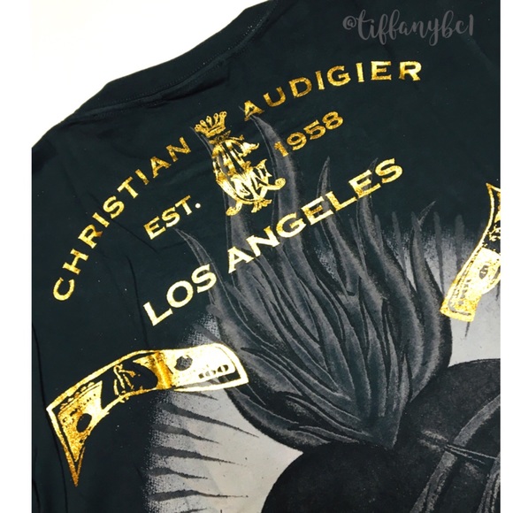 Christian Audigier Heart Breaker Rhinestone Tee - Picture 6 of 13